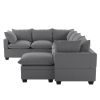 [VIDEO provided][New] 120*93" Modern U Shape Modular Sofa with Storage Ottoman,Luxury 7 Seat Sectional Couch Set with 2 Pillows Included,Freely Combin