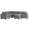 [VIDEO provided][New] 120*93" Modern U Shape Modular Sofa with Storage Ottoman,Luxury 7 Seat Sectional Couch Set with 2 Pillows Included,Freely Combin