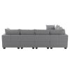 [VIDEO provided][New] 120*93" Modern U Shape Modular Sofa with Storage Ottoman,Luxury 7 Seat Sectional Couch Set with 2 Pillows Included,Freely Combin