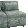 Free-Combined Sectional Sofa 5-seater Modular Couches with Storage Ottoman, 5 Pillows for Living Room, Bedroom, Office, Blue Green