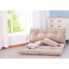 Merax Fabric Foldable Floor Sofa/Bed Adjustable Futon with Two Pillows