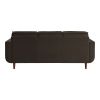 Mid-Century Modern Chocolate Hue Velvet Upholstered 1pc Sofa with 2 Pillows Classic Living Room Furniture Solid Wood