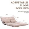 Merax Fabric Foldable Floor Sofa/Bed Adjustable Futon with Two Pillows