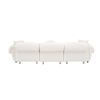 24005 beige teddy-wool fabric with 3 pillows, three-seat sofa can be placed in living room and other scenes