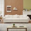 24005 beige teddy-wool fabric with 3 pillows, three-seat sofa can be placed in living room and other scenes