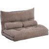 Sofa Bed Adjustable Folding Futon Sofa Video Gaming Sofa Lounge Sofa with Two Pillows AL
