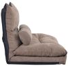 Sofa Bed Adjustable Folding Futon Sofa Video Gaming Sofa Lounge Sofa with Two Pillows AL