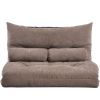 Sofa Bed Adjustable Folding Futon Sofa Video Gaming Sofa Lounge Sofa with Two Pillows AL