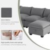 [VIDEO provided][New] 120*93" Modern U Shape Modular Sofa with Storage Ottoman,Luxury 7 Seat Sectional Couch Set with 2 Pillows Included,Freely Combin