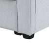 [VIDEO provided] [New] 114.2" Upholstered Sofa with Console, 2 Cupholders and 2 USB Ports Wired or Wirelessly Charged, Modern Linen Fabric Couches wit