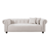 WKS12 Vintage medieval style sofa, white, complete only need to install feet can use it, with 2 throw pillows