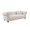 WKS12 Vintage medieval style sofa, white, complete only need to install feet can use it, with 2 throw pillows