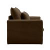 Brown Corduroy Deep Seat Single Sofa Accent Chair,Deep Seat Couch with Waist Pillow for Living Room/Apartment/Office