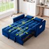 55.1-inch 3-in-1 convertible sofa bed, modern velvet double sofa Futon sofa bed with adjustable back, storage bag and pillow, for living room, bedroom