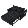 Sleeper Sofa, Convertible Sofa, Recliner, Bed, 3-in-1, 3-Position Adjustable Backrest, 2-Seater Sectional, Two Side Pockets, 2 Pillows for Living Room