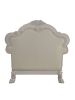 ACME Dresden Chair w/2 Pillows, Synthetic Leather & Bone White Finish LV01690