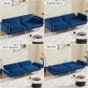78'' Velvet Futon Sofa Bed, Convertible Sleeper Bed with Adjustable Armrests and Backrest, Loveseat Sleeper Sofa with 2 Pillows, Modern Futon Couches