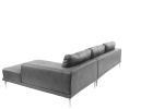 Left Facing Sofa, Right Facing Chaise Sectional Set Antique Grey Breathable Leatherette Sleek Modern 2pc Sectional w Pillows