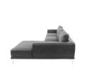 Left Facing Sofa, Right Facing Chaise Sectional Set Antique Grey Breathable Leatherette Sleek Modern 2pc Sectional w Pillows