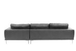 Left Facing Sofa, Right Facing Chaise Sectional Set Antique Grey Breathable Leatherette Sleek Modern 2pc Sectional w Pillows