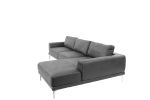 Left Facing Sofa, Right Facing Chaise Sectional Set Antique Grey Breathable Leatherette Sleek Modern 2pc Sectional w Pillows