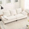 [video] MH" 88.5 Modern Sailboat Sofa Dutch Velvet 3-Seater Sofa with Two Pillows for Small Spaces in Living Rooms, Apartments