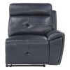 6-Piece Modular Reclining Sectional with Left Chaise Navy Blue Premium Faux Leather Tufted Details Solid Wood Modern Living Room Furniture Plush Pillo