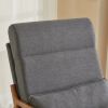 100*65*101cm High Back Belt Waist Pillow Log Color Solid Wood Armrest Backrest Seat Frame Iron Frame Indoor Rocking Chair/armchair dual use Dark Gray