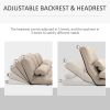HOMCOM Convertible Floor Sofa Chair, Folding Couch Bed, Guest Chaise Lounge with 2 Pillows, Adjustable Backrest and Headrest, 40.25" L, Beige