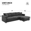 [VIDEO provided] [New] 100.4*64.6" Modern Sectional Sofa,L-shaped Couch Set with 2 Free pillows,4-seat Polyester Fabric Couch Set with Convertible Ott