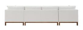 ACME Valiant Sectional Sofa w/4 Pillows, Ivory Chenille LV01881