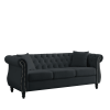 [Video] 80" Chesterfield Sofa Black Velvet for Living Room, 3 Seater Sofa Tufted Couch with Rolled Arms and Nailhead for Living Room, Bedroom, Office,