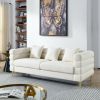 81 Inch Oversized 3 Seater Sectional Sofa, Living Room Comfort Fabric Sectional Sofa - Deep Seating Sectional Sofa, Soft Sitting with 3 Pillows for Li
