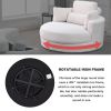 [Video] Welike Swivel Accent Barrel Modern Sofa Lounge Club Big Round Chair with Storage Ottoman TEDDY Fabric for Living Room Hotel with Pillows. *2PC
