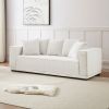 88.97'' Mid Century Modern Upholstered Sofa with 5 Matching Toss Pillows, Including bottom frame,Comfy Couches for Living Room, Bedroom, Apartment and