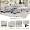 105" Modern Sectional Sofa with Storage Ottoman, L-Shape Couch with 2 Pillows and Cup Holder,Sectional Sofa with Reversible Chaise for Living Room,Lig