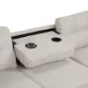 105" Modern Sectional Sofa with Storage Ottoman, L-Shape Couch with 2 Pillows and Cup Holder,Sectional Sofa with Reversible Chaise for Living Room,Lig