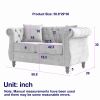58.8" Chesterfield Sofa Black Velvet for Living Room, 2 Seater Sofa Tufted Couch with Rolled Arms and Nailhead for Living Room, Bedroom, Office, Apart