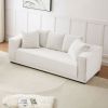 88.97'' Mid Century Modern Upholstered Sofa with 5 Matching Toss Pillows, Including bottom frame,Comfy Couches for Living Room, Bedroom, Apartment and