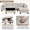 105" Modern Sectional Sofa with Storage Ottoman, L-Shape Couch with 2 Pillows and Cup Holder,Sectional Sofa with Reversible Chaise for Living Room,Lig