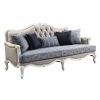 ACME Ciddrenar Sofa w/5 pillows, Fabric & White Finish 54310