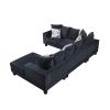 [VIDEO provided] [New] 110*85" Modern U Shape Sectional Sofa, Velvet Corner Couch with Lots of Pillows Included,Elegant and functional indoor furnitur