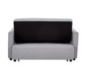 Modern Linen Convertible Loveseat Sleeper Sofa Couch with Adjustable Backrest, 2 Seater Sofa With Pull-Out Bed with 2 Lumbar Pillows For Small Living