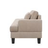 [New+Video]64" Deep Tufted Upholstered Textured Fabric Chaise Lounge,Toss Pillow included,Living room Bedroom Use,Warm Grey
