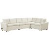 124.8"L-shaped Sofa Convertible Sofa Bed Pull Out Sofa Sleeper with Two Back Pillows, Two USB Ports and Two Power Sockets for Living Room, Beige(Old S