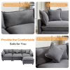 112.2" L-Shape Chenille Upholstered Sofa for Living Room Modern Luxury Sofa Couch with Ottoman, 5 Pillows, Gray
