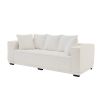 88.97'' Mid Century Modern Upholstered Sofa with 5 Matching Toss Pillows, Including bottom frame,Comfy Couches for Living Room, Bedroom, Apartment and