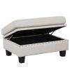 105" Modern Sectional Sofa with Storage Ottoman, L-Shape Couch with 2 Pillows and Cup Holder,Sectional Sofa with Reversible Chaise for Living Room,Lig