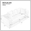 88.97'' Mid Century Modern Upholstered Sofa with 5 Matching Toss Pillows, Including bottom frame,Comfy Couches for Living Room, Bedroom, Apartment and