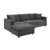 [VIDEO provided] [New] 100.4*64.6" Modern Sectional Sofa,L-shaped Couch Set with 2 Free pillows,4-seat Polyester Fabric Couch Set with Convertible Ott